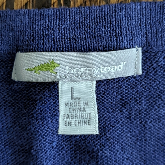 NWT Horny Toad blue and pink sweater size L - Picture 3 of 4